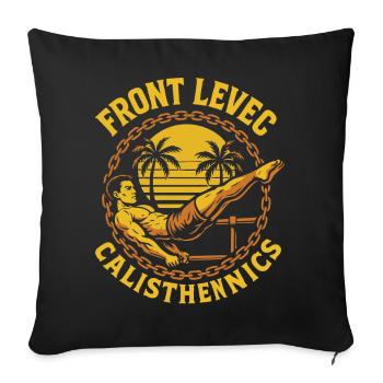 Front Levec Calisthenics Fitness Gym Workout - Sofa pillowcase 17,3'' x 17,3'' (45 x 45 cm) - black - Front