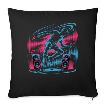 Streetdance Beat – Urban DJ Musik Design - Sofakissenbezug 45 x 45 cm - Schwarz - Vorne