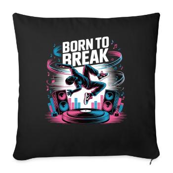 Streetdance Beat – Urban DJ Music Design - Housse de coussin décorative 45 x 45 cm - noir - Devant