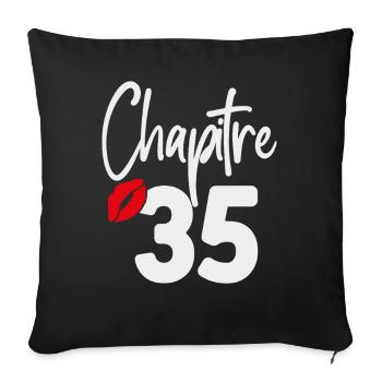 Chapitre 35 cadeau d’anniversaire femme 35 ans - Housse de coussin décorative 45 x 45 cm - noir - Devant