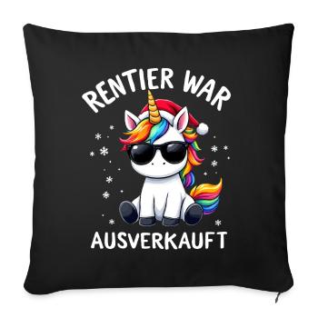 Christmas Reindeer Was Sold Out Unicorn - Sofa pillowcase 17,3'' x 17,3'' (45 x 45 cm) - black - Front