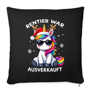 Reindeer was sold out Christmas unicorn - Sofa pillowcase 17,3'' x 17,3'' (45 x 45 cm) - black - Front