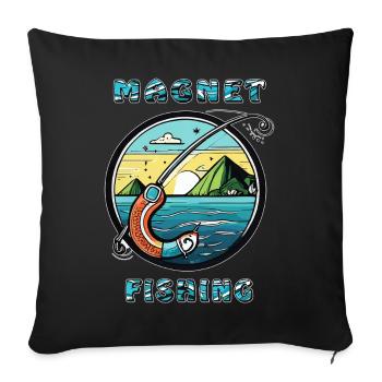 PÊCHE À L’AIMANT - Housse de coussin décorative 45 x 45 cm - noir - Devant