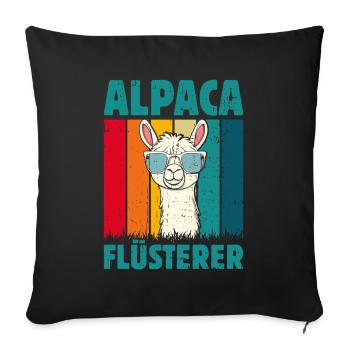 Alpaca Fan ALPACA FLÜSTERER Lama Lustiges - Sofa pillowcase 17,3'' x 17,3'' (45 x 45 cm) - black - Front