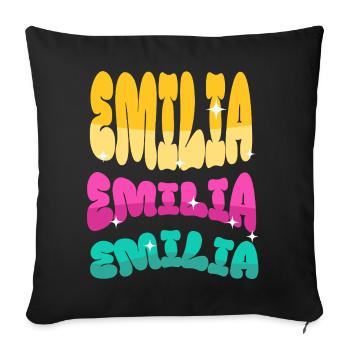 Emilia - Sofa pillowcase 17,3'' x 17,3'' (45 x 45 cm) - black - Front
