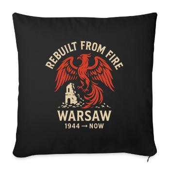 Reconstruit à partir de Fire Warsaw Phoenix Design - Housse de coussin décorative 45 x 45 cm - noir - Devant