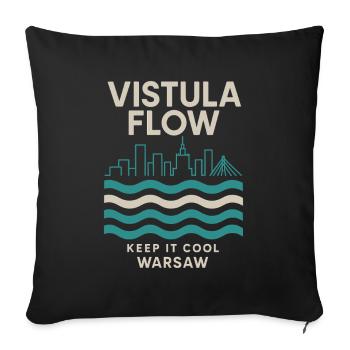 Vistula Flow Warsaw Skyline Design - Sofa pillowcase 17,3'' x 17,3'' (45 x 45 cm) - black - Front