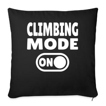 Climbing Mode ON – Boulder & Kletter Style - Sofa pillowcase 17,3'' x 17,3'' (45 x 45 cm) - black - Front