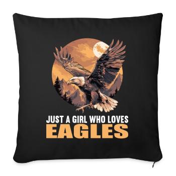 Adler - Sofakissenbezug 45 x 45 cm - Schwarz - Vorne