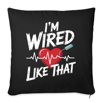 I'm networked heartbeat - Sofa pillowcase 17,3'' x 17,3'' (45 x 45 cm) - black - Front