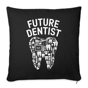 Motif du futur dentiste - Housse de coussin décorative 45 x 45 cm - noir - Devant