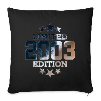 LIMITED EDITION 2003 23RD BIRTHDAY - Sofa pillowcase 17,3'' x 17,3'' (45 x 45 cm) - black - Front