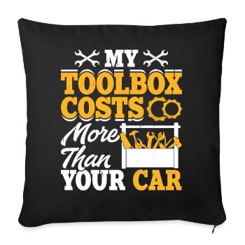Mécanicien Mécatronicien Technicien Tournevis Cadeau - Housse de coussin décorative 45 x 45 cm - noir - Devant