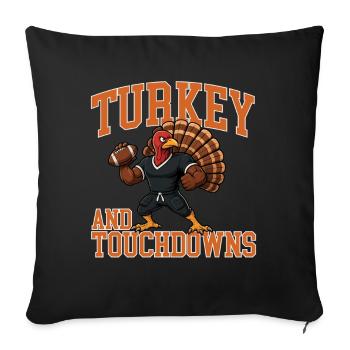Türkei Und Touchdowns Herbst-Football-Fest - Sofakissenbezug 45 x 45 cm - Schwarz - Vorne