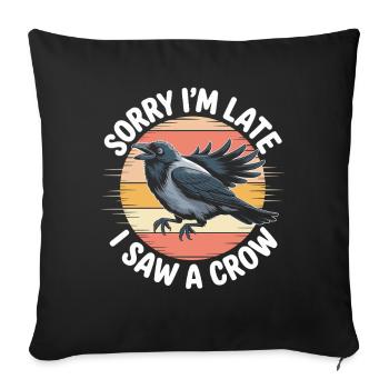 Raven in the sunset saying - Sofa pillowcase 17,3'' x 17,3'' (45 x 45 cm) - black - Front