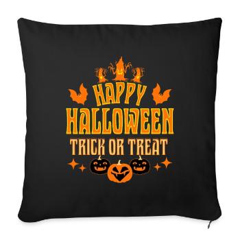 Happy Halloween – Trick or Treat Pumpkins - Sofa pillowcase 17,3'' x 17,3'' (45 x 45 cm) - black - Front