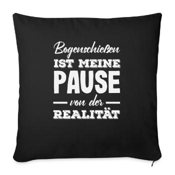 Ich gehe Bogenschießen - Sofakissenbezug 45 x 45 cm - Schwarz - Vorne