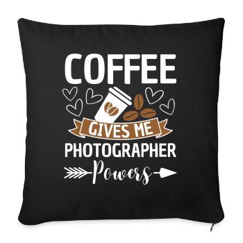 Coffee Photographer Quote Caffeine - Sofa pillowcase 17,3'' x 17,3'' (45 x 45 cm) - black - Front