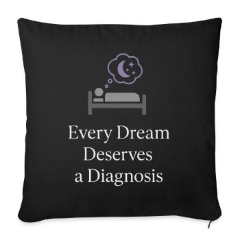 Technologue du sommeil, technicien polysomnographique, Rpsgt - Housse de coussin décorative 45 x 45 cm - noir - Devant