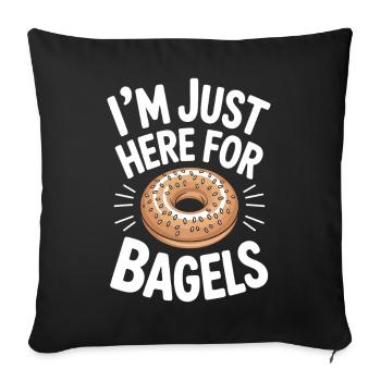 Bagels Dire Bagel Drôle Bagels Cadeau - Housse de coussin décorative 45 x 45 cm - noir - Devant