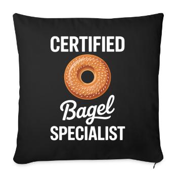 Bagels Dire Bagel Drôle Bagels Cadeau - Housse de coussin décorative 45 x 45 cm - noir - Devant