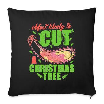 Christmas Tree Grower Likely Cut Christmas Tree - Sofa pillowcase 17,3'' x 17,3'' (45 x 45 cm) - black - Front