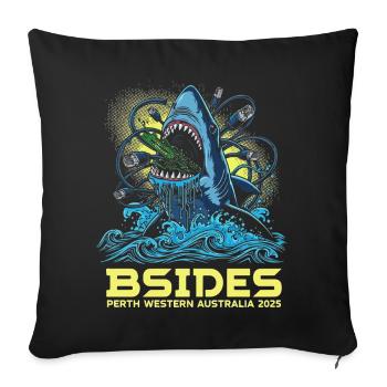 Shark Beat BSIDES Perth 2025 - Sofakissenbezug 45 x 45 cm - Schwarz - Vorne