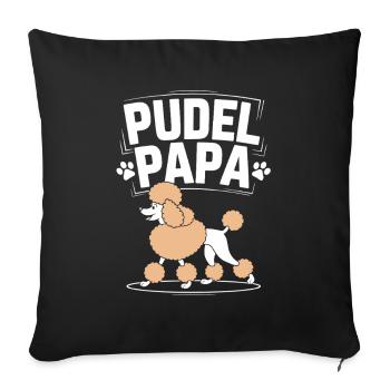 Caniche papa drôle amoureux des chiens - Housse de coussin décorative 45 x 45 cm - noir - Devant