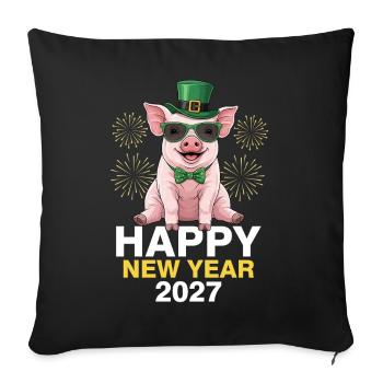 Happy New Year 2027 - Sofakissenbezug 45 x 45 cm - Schwarz - Vorne