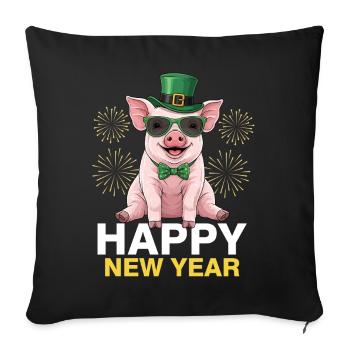 Bonne Année - Housse de coussin décorative 45 x 45 cm - noir - Devant