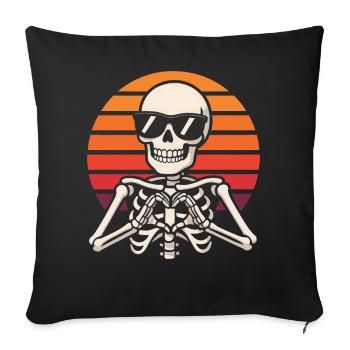 Skeleton Halloween Retro Vintage Spooky Design - Sofa pillowcase 17,3'' x 17,3'' (45 x 45 cm) - black - Front