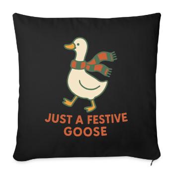 Juste une fête festive de l’oie de Noël - Housse de coussin décorative 45 x 45 cm - noir - Devant