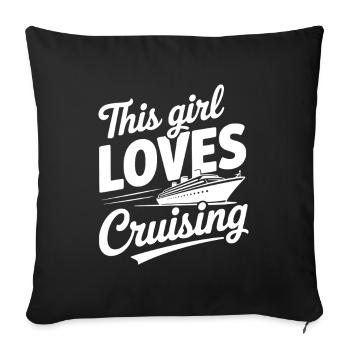 Cette fille adore la croisière - Housse de coussin décorative 45 x 45 cm - noir - Devant