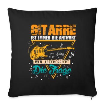 Guitare Guitariste Musicien Guitariste - Housse de coussin décorative 45 x 45 cm - noir - Devant