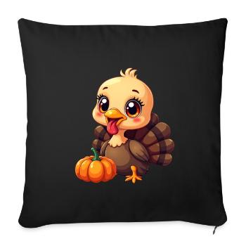 Thanksgiving Truthahn Baby - Sofakissenbezug 45 x 45 cm - Schwarz - Vorne