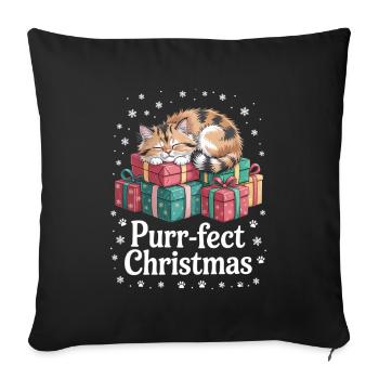 Purr Fect Christmas Cat Christmas Gifts - Sofa pillowcase 17,3'' x 17,3'' (45 x 45 cm) - black - Front