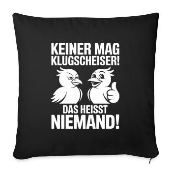 Personne n’aime les petits malins, c’est-à-dire personne - Housse de coussin décorative 45 x 45 cm - noir - Devant