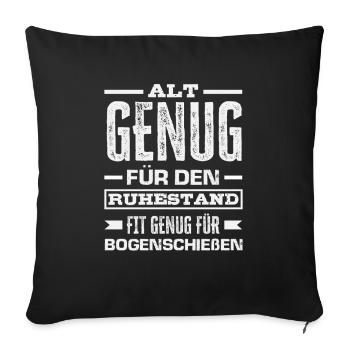 Ich gehe Bogenschießen - Sofakissenbezug 45 x 45 cm - Schwarz - Vorne