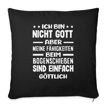 Ich gehe Bogenschießen - Sofakissenbezug 45 x 45 cm - Schwarz - Vorne
