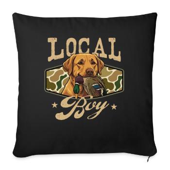 Local Boy Labrador Duck Hunting Marsh Scene - Sofa pillowcase 17,3'' x 17,3'' (45 x 45 cm) - black - Front