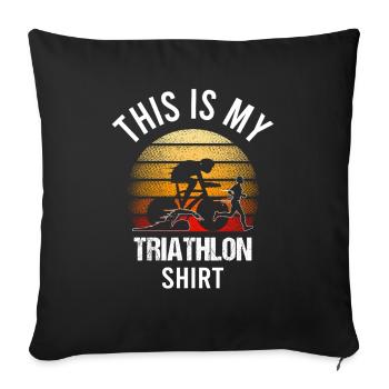 Triathlon Swimming Cycling Running Vintage Sports - Sofa pillowcase 17,3'' x 17,3'' (45 x 45 cm) - black - Front