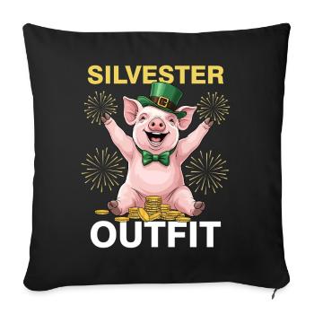 New Year's Eve Outfit - Sofa pillowcase 17,3'' x 17,3'' (45 x 45 cm) - black - Front