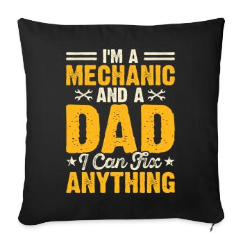 Mécanicien Mécatronicien Technicien Bricoleur Cadeau - Housse de coussin décorative 45 x 45 cm - noir - Devant