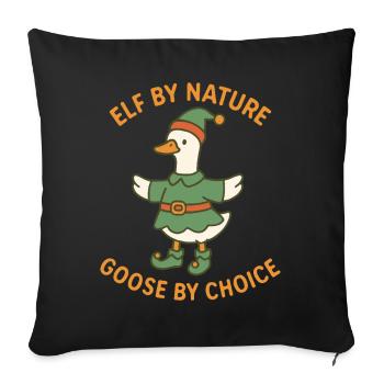 Elfe de Noël par nature Oie par choix - Housse de coussin décorative 45 x 45 cm - noir - Devant