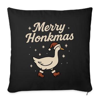 Merry Honkmas Oie Noël Drôle Père Noël - Housse de coussin décorative 45 x 45 cm - noir - Devant