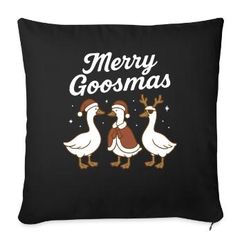 Oie de Noël Joyeux Goosmas Drôle Noël - Housse de coussin décorative 45 x 45 cm - noir - Devant