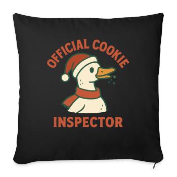 Funny Goose Santa Noël Cookie Officiel - Housse de coussin décorative 45 x 45 cm - noir - Devant