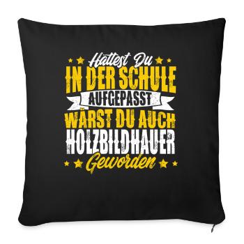 Sculpteur sur bois - Housse de coussin décorative 45 x 45 cm - noir - Devant