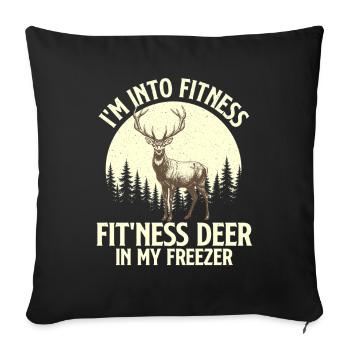 Fitness Deer Freezer Drôle Chasse Blague - Housse de coussin décorative 45 x 45 cm - noir - Devant