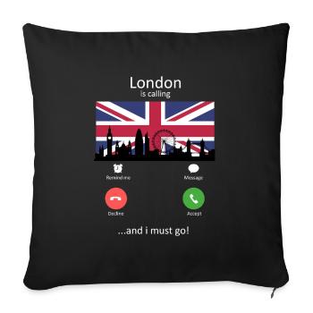 Londres m’appelle et je dois y aller mon pote de voyage - Housse de coussin décorative 45 x 45 cm - noir - Devant